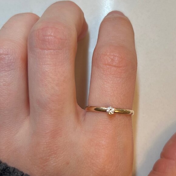 Dainty 14k Gold Diamond Ring - Picture 7 of 7